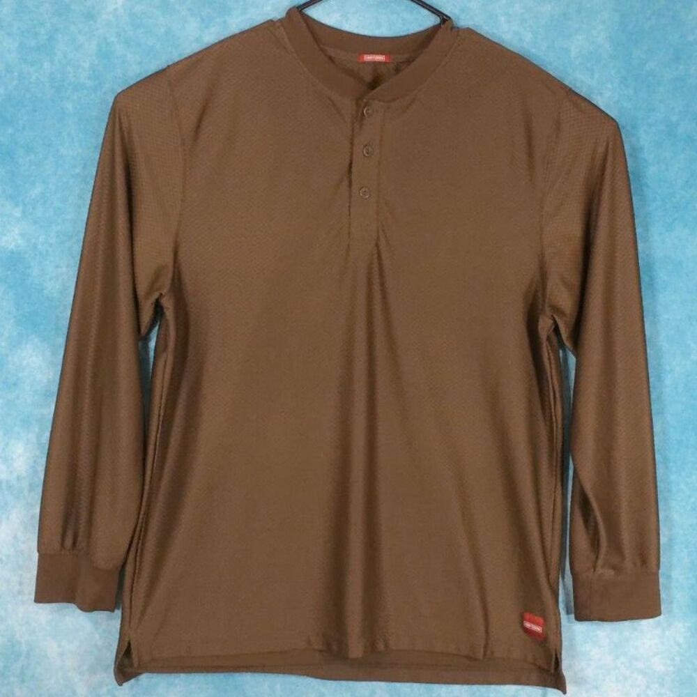 Craftsman Men's Henley Shirt, Brown, Size XL